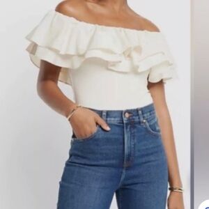 Express Ruffled Off-Shoulder Bodysuit